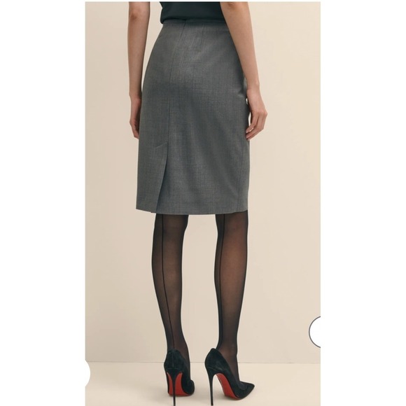 Brooks Brothers 346 Grey Stretch Wool Pencil Skirt Career Womens Size 2 - Picture 2 of 7